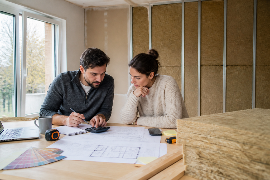 Chantier d'isolation des murs par l'intérieur